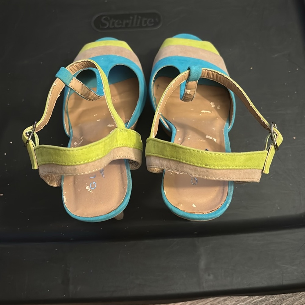Glaze Women's Blue and Yellow Sandal - Picture 7 of 8